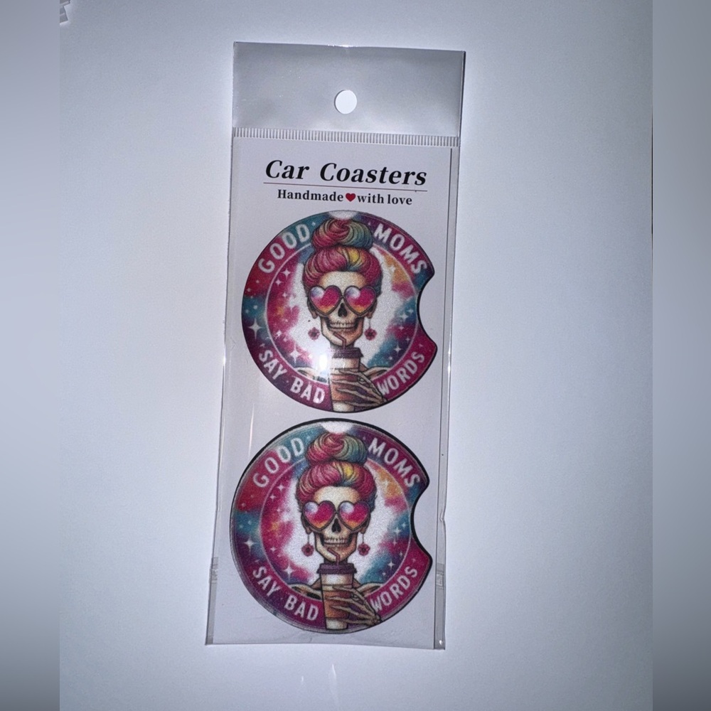 Funny Mom Skull Car Coasters
